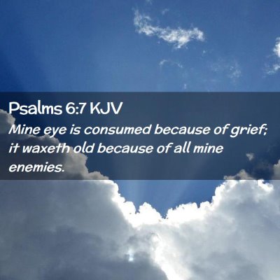 Picture 02 - Psalms 6:7 KJV - Mine eye is consumed because of grief; it waxeth - Bible Verse Picture