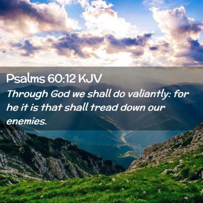 Picture 02 - Psalms 60:12 KJV - Through God we shall do valiantly: for he it is - Bible Verse Picture