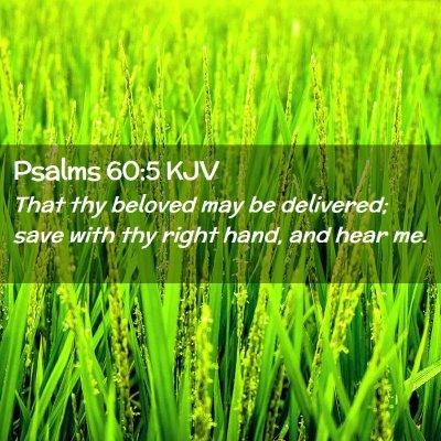 Picture 02 - Psalms 60:5 KJV - That thy beloved may be delivered; save with thy - Bible Verse Picture