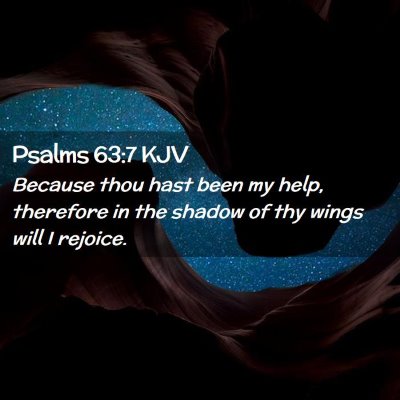 Picture 02 - Psalms 63:7 KJV - Because thou hast been my help, therefore in the - Bible Verse Picture