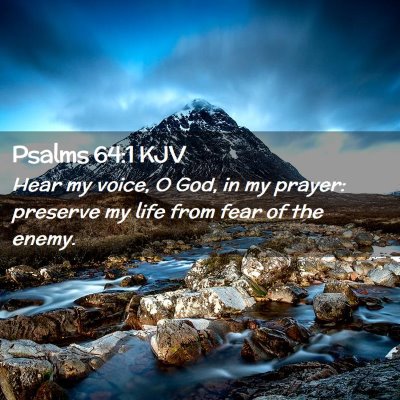 Picture 02 - Psalms 64:1 KJV - Hear my voice, O God, in my prayer: preserve my - Bible Verse Picture