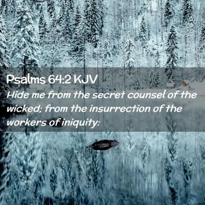 Picture 02 - Psalms 64:2 KJV - Hide me from the secret counsel of the wicked; - Bible Verse Picture