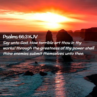 Picture 02 - Psalms 66:3 KJV - Say unto God, How terrible art thou in thy works! - Bible Verse Picture