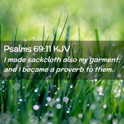 Picture 02 - Psalms 69:11 KJV - I made sackcloth also my garment; and I became a - Bible Verse Picture