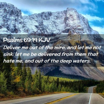 Picture 02 - Psalms 69:14 KJV - Deliver me out of the mire, and let me not sink: - Bible Verse Picture