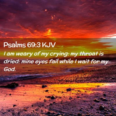 Picture 02 - Psalms 69:3 KJV - I am weary of my crying: my throat is dried: mine - Bible Verse Picture
