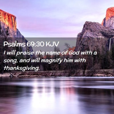 Picture 02 - Psalms 69:30 KJV - I will praise the name of God with a song, and - Bible Verse Picture