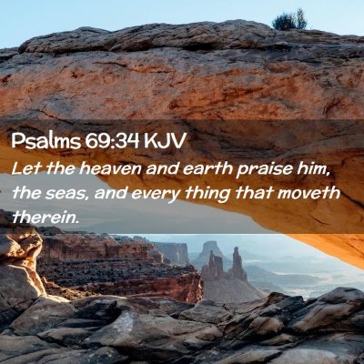 Picture 02 - Psalms 69:34 KJV - Let the heaven and earth praise him, the seas, - Bible Verse Picture
