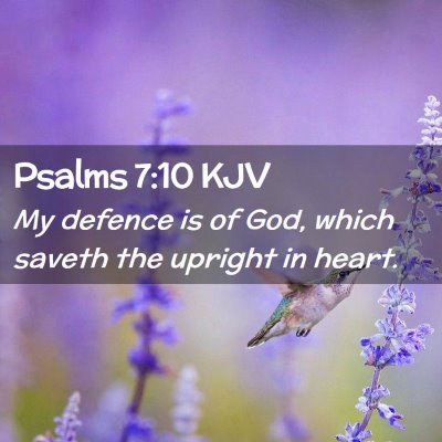 Picture 02 - Psalms 7:10 KJV - My defence is of God, which saveth the upright in - Bible Verse Picture