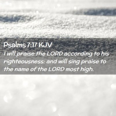 Picture 02 - Psalms 7:17 KJV - I will praise the LORD according to his - Bible Verse Picture
