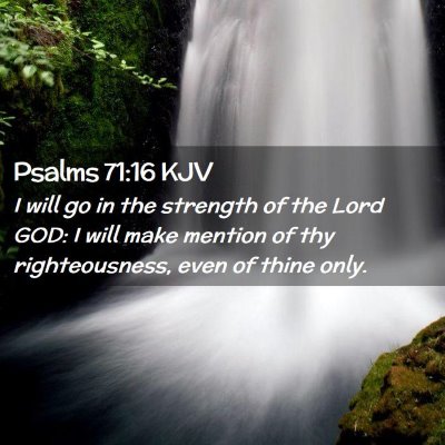 Picture 02 - Psalms 71:16 KJV - I will go in the strength of the Lord GOD: I will - Bible Verse Picture