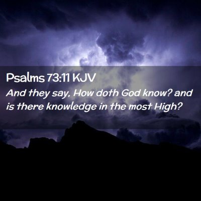 Picture 02 - Psalms 73:11 KJV - And they say, How doth God know? and is there - Bible Verse Picture