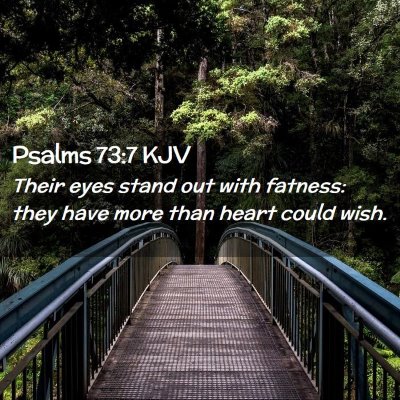 Picture 02 - Psalms 73:7 KJV - Their eyes stand out with fatness: they have more - Bible Verse Picture