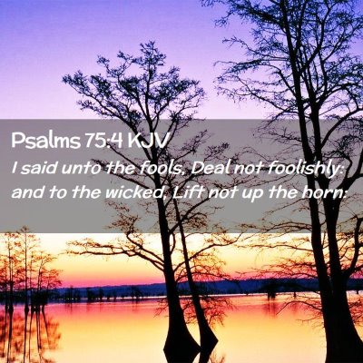Picture 02 - Psalms 75:4 KJV - I said unto the fools, Deal not foolishly: and to - Bible Verse Picture