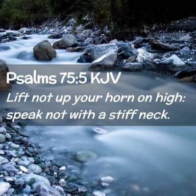 Picture 02 - Psalms 75:5 KJV - Lift not up your horn on high: speak not with a - Bible Verse Picture