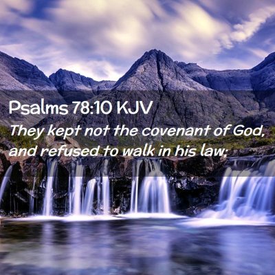 Picture 02 - Psalms 78:10 KJV - They kept not the covenant of God, and refused to - Bible Verse Picture