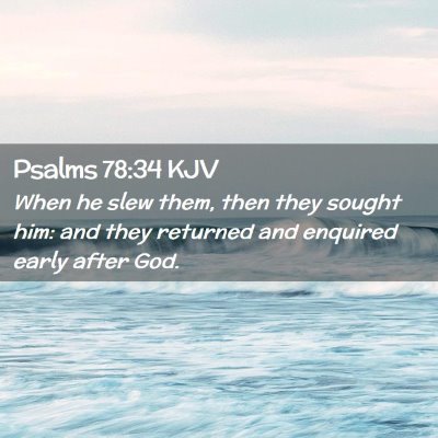 Picture 02 - Psalms 78:34 KJV - When he slew them, then they sought him: and they - Bible Verse Picture