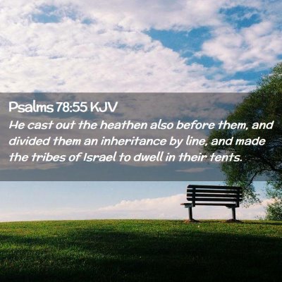Picture 02 - Psalms 78:55 KJV - He cast out the heathen also before them, and - Bible Verse Picture