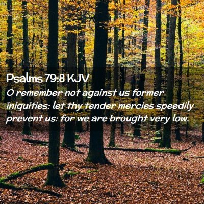 Picture 02 - Psalms 79:8 KJV - O remember not against us former iniquities: let - Bible Verse Picture