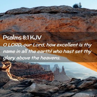 Picture 02 - Psalms 8:1 KJV - O LORD, our Lord, how excellent is thy name in - Bible Verse Picture