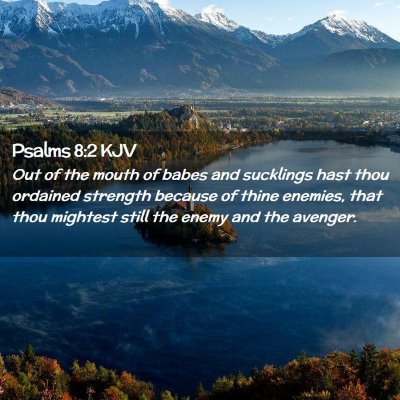 Picture 02 - Psalms 8:2 KJV - Out of the mouth of babes and sucklings hast thou - Bible Verse Picture
