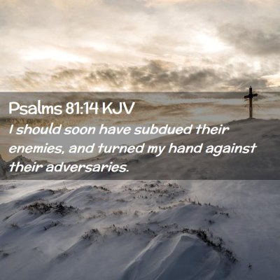 Picture 02 - Psalms 81:14 KJV - I should soon have subdued their enemies, and - Bible Verse Picture