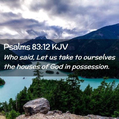Picture 02 - Psalms 83:12 KJV - Who said, Let us take to ourselves the houses of - Bible Verse Picture