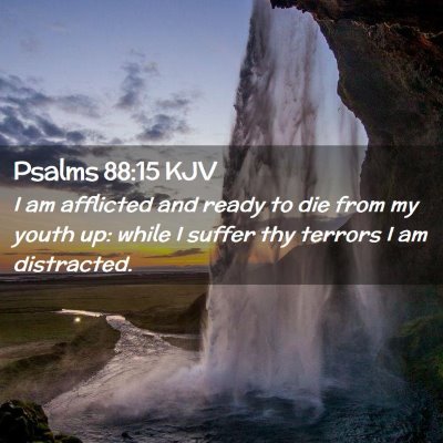 Picture 02 - Psalms 88:15 KJV - I am afflicted and ready to die from my youth up: - Bible Verse Picture