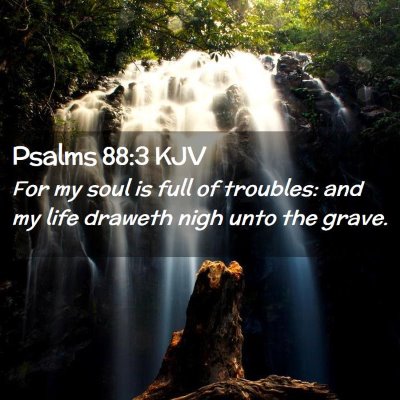 Picture 02 - Psalms 88:3 KJV - For my soul is full of troubles: and my life - Bible Verse Picture