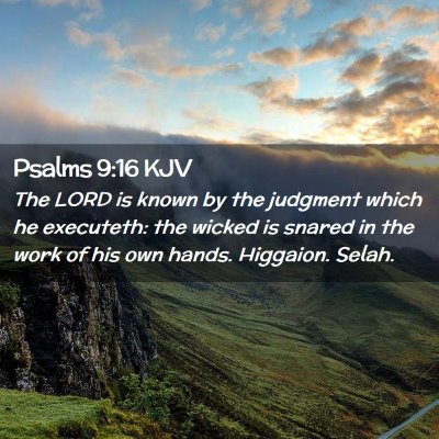 Picture 02 - Psalms 9:16 KJV - The LORD is known by the judgment which he - Bible Verse Picture
