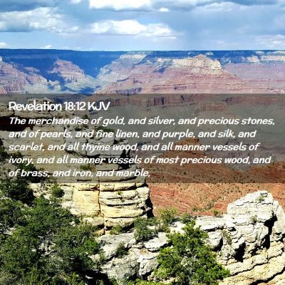 Picture 02 - Revelation 18:12 KJV - The merchandise of gold, and silver, and precious - Bible Verse Picture
