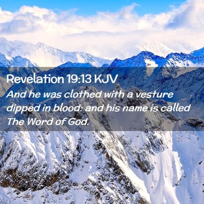 Picture 02 - Revelation 19:13 KJV - And he was clothed with a vesture dipped in - Bible Verse Picture