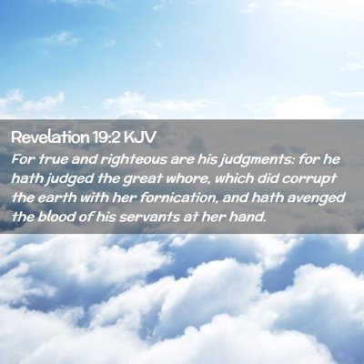 Picture 02 - Revelation 19:2 KJV - For true and righteous are his judgments: for he - Bible Verse Picture