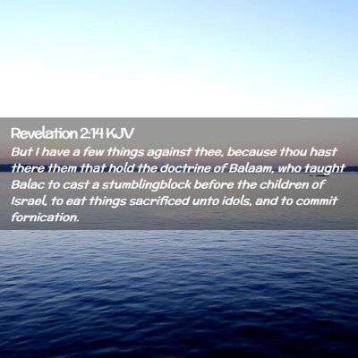 Picture 02 - Revelation 2:14 KJV - But I have a few things against thee, because - Bible Verse Picture