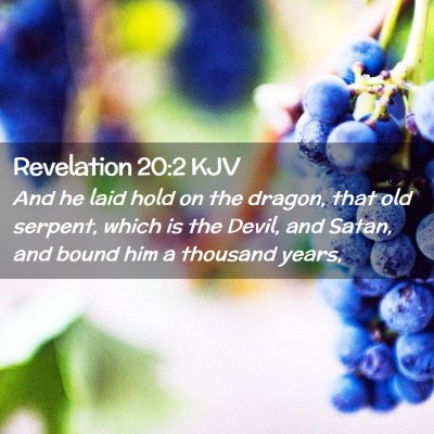 Picture 02 - Revelation 20:2 KJV - And he laid hold on the dragon, that old serpent, - Bible Verse Picture