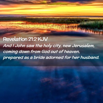 Picture 02 - Revelation 21:2 KJV - And I John saw the holy city, new Jerusalem, - Bible Verse Picture
