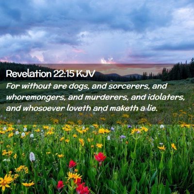 Picture 02 - Revelation 22:15 KJV - For without are dogs, and sorcerers, and - Bible Verse Picture