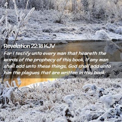Picture 02 - Revelation 22:18 KJV - For I testify unto every man that heareth the - Bible Verse Picture