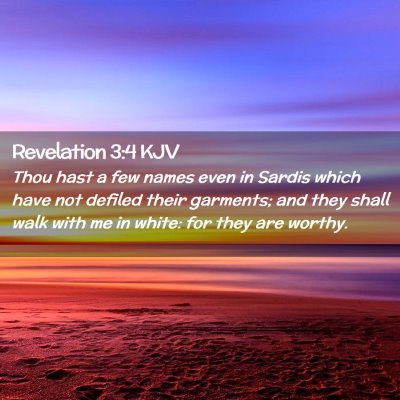 Picture 02 - Revelation 3:4 KJV - Thou hast a few names even in Sardis which have - Bible Verse Picture