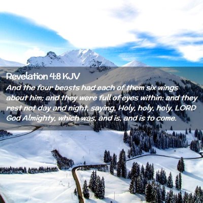 Picture 02 - Revelation 4:8 KJV - And the four beasts had each of them six wings - Bible Verse Picture