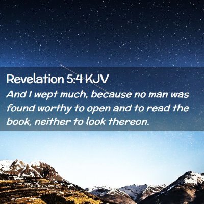 Picture 02 - Revelation 5:4 KJV - And I wept much, because no man was found worthy - Bible Verse Picture