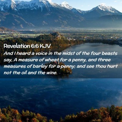 Picture 02 - Revelation 6:6 KJV - And I heard a voice in the midst of the four - Bible Verse Picture