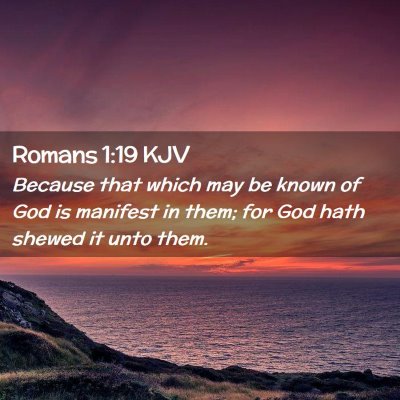 Picture 02 - Romans 1:19 KJV - Because that which may be known of God is - Bible Verse Picture