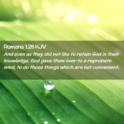 Picture 02 - Romans 1:28 KJV - And even as they did not like to retain God in - Bible Verse Picture