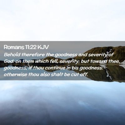 Picture 02 - Romans 11:22 KJV - Behold therefore the goodness and severity of - Bible Verse Picture
