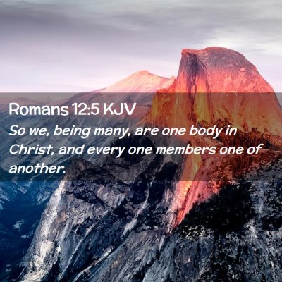 Picture 02 - Romans 12:5 KJV - So we, being many, are one body in Christ, and - Bible Verse Picture