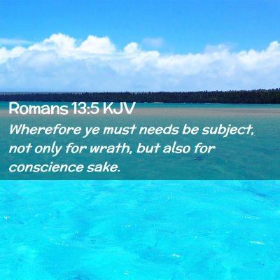 Picture 02 - Romans 13:5 KJV - Wherefore ye must needs be subject, not only for - Bible Verse Picture