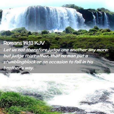 Picture 02 - Romans 14:13 KJV - Let us not therefore judge one another any more: - Bible Verse Picture