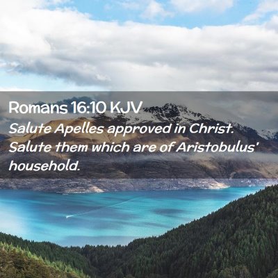Picture 02 - Romans 16:10 KJV - Salute Apelles approved in Christ. Salute them - Bible Verse Picture