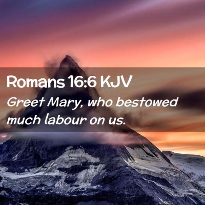 Picture 02 - Romans 16:6 KJV - Greet Mary, who bestowed much labour on - Bible Verse Picture